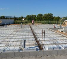 Pose du ferraillage pour la dalle