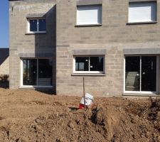 Terrassement fait pour la future terrasse