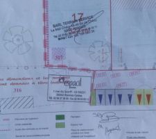 Plan de Vente de notre lot :  522 m2 soit 19,21 de large et 26.25 de long coter gauche