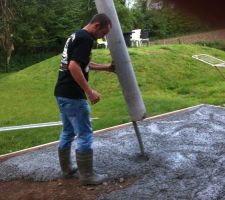 Coulage avec toupie en beton fibré