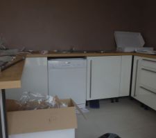 Montage de la cuisine, reste les finitions