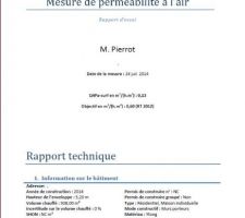Test de perméabilité à l'air intermédiaire.
Résultat: 0,13 m3/(h/m²)