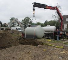 Installation de la cuve de gaz