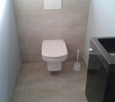 Le WC definitif. Celui initialement posé n'étant pas celui que nous avions choisi