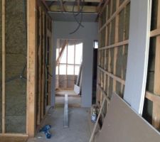 D&eacute;but de la pose du placo.