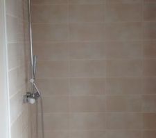 Colonne de douche posée. On mettra la vitre en fin de semaine.