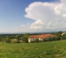 Photo vue panoramique du terrain