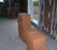 Répartition des briques pour cloisons