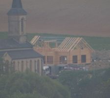 Vue d'ensemble des chevrons posés.