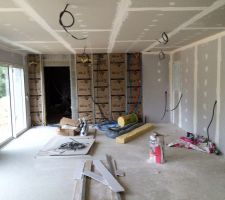 Les cloisons avec les sorties pour la cuisine