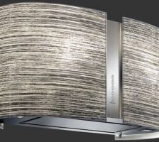 Hotte îlot choisie FALMEC MIRABILIA ELEKTRA 85 cm en inox et verre.