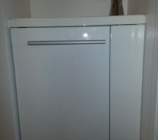 Pose du lave main dans les WC.