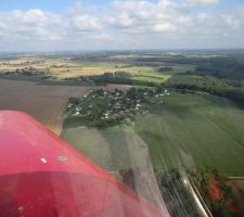 Vue aerienne de notre maison et du hameau