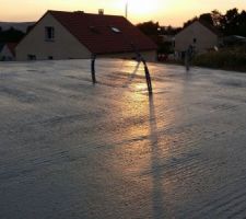 Séchage de dalle au coucher de soleil.