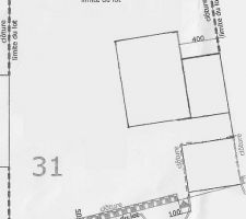 Implantation de la maison sur le terrain.