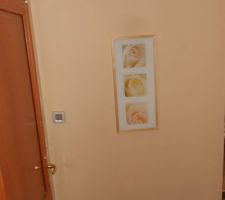 Le mur enfin fini ET peint !!! (La t&acirc;che qui appar&acirc;it est sur l&eacute;cran de l'appareil photo, pas sur le mur :-p)