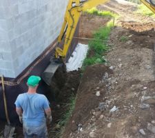 Début de remblai par dessus le géotextile