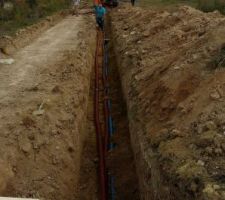 Enterrement des reseaux eau usees  et gaines