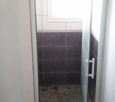 Porte de la douche install&eacute;e