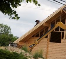 Mise en place des planches de rives.