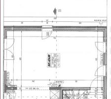 Voici le plan du salon et salle à manger