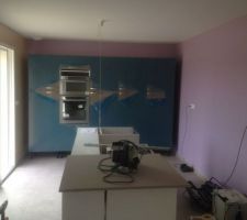 Couleur orchidée pour la cuisine et enfin montage de la cuisine