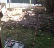 Disposition des cordeaux pour la dalle