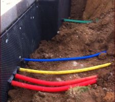 Passage de toutes les gaines (eau-gaz-elec et PTT)