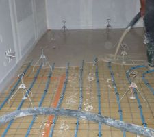 Photo de la réalisation de la chape anhydrite n°5