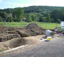 Creusement des fouilles des fondations