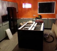 Mise en place et fixation de l'ilot