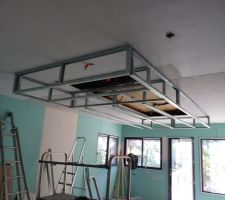 Construction ossature faus plafond en retombée