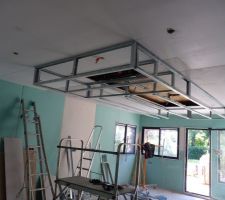 Construction ossature faus plafond en retombée