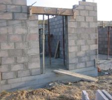 Pose des linteaux façade avant