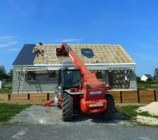 Couverture en cours et velux posé Couverture - AUBRY - Bécon les Granits