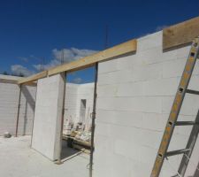 Préparation des linteaux du mur de refend