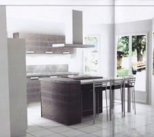 La cuisine avec vue sur le bow window
