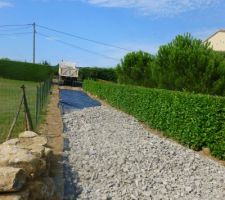 Mise en forme du chemin d'accès pour le chantier