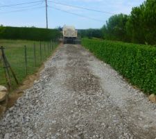 Mise en forme du chemin d'accès pour le chantier