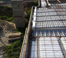 Pr&eacute;paration chainage dalle du plancher haut