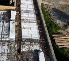 Pr&eacute;paration chainage dalle du plancher haut