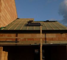 Charpente  du garage avec le velux
