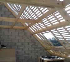 Ardoises et velux montées à l'étage