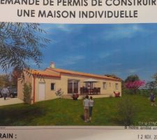 Etat projeté de la maison fait par le dessinateur pour le permis de construire