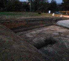 Future garage, en demi sous-sol, vue depuis la pièce de vie