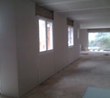 Doublage des murs en cours