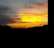 Couché de soleil vu du auvent