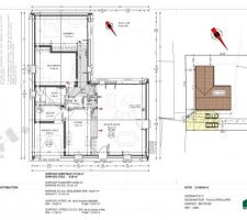 Plan définitif de la maison et de sa position sur le terrain