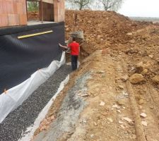 Pose du drainage.