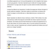 Un peu de lecture :

Garantie de parfait achèvement :

Point important à noter :
"Les défauts apparents qui n?ont pas été signalés lors de la réception des travaux ne sont pas garantis.", merci à l'AAMOI d'avoir fait une remarque sur ce point dans un post !